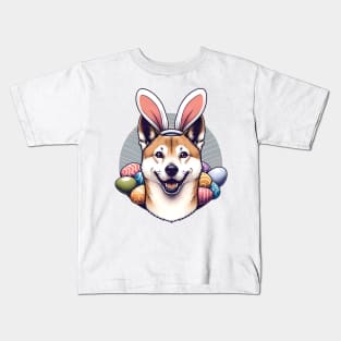 Portuguese Podengo Celebrates Easter with Bunny Ears Kids T-Shirt